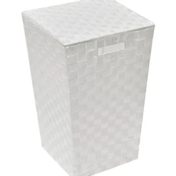 PANIERE A LINGE POLYESTER EVASEE BLANC