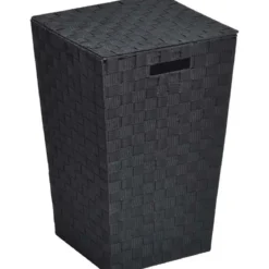 PANIERE A LINGE POLYESTER EVASEE NOIR