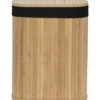 PANIERE A LINGE RECTANGLE 36.5X28.5X47CM BAMBOU TISSU NOIR