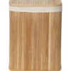 PANIERE A LINGE RECTANGLE 36.5X28.5X47CM BAMBOU TISSU LIN