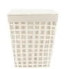 PANIERE A LINGE RECTANGLE EVASEE 38X26X48CM BLANC LIN