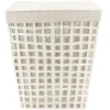 PANIERE A LINGE RECTANGLE EVASEE 44X30.5X56CM BLANC LIN