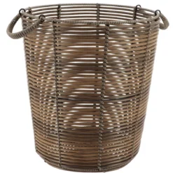PANIERE A LINGE RECYCLE FACON ROTIN 35X38CM MARRON
