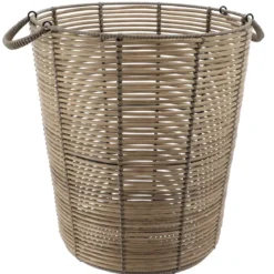 PANIERE A LINGE RECYCLE FACON ROTIN 40X45CM NATUREL