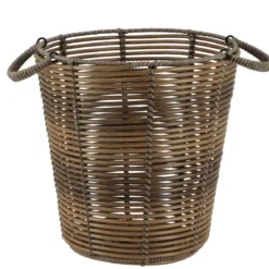 PANIERE A LINGE RECYCLE FACON ROTIN 30X31CM MARRON