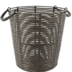 PANIERE A LINGE RECYCLE FACON ROTIN 30X31CM GRIS