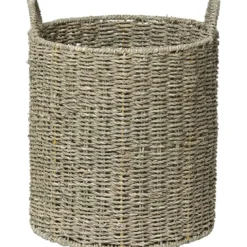 PANIERE A LINGE RONDE MATIERE VEGETALE 39X31CM NATUREL