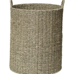 PANIERE A LINGE RONDE MATIERE VEGETALE 56X42CM NATUREL