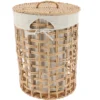 PANIERE A LINGE RONDE 35X48CM NATUREL TISSU LIN