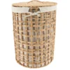 PANIERE A LINGE RONDE 40X56CM NATUREL TISSU LIN
