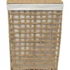 PANIERE A LINGE TRESSE RECTANGLE 44X30.5X56CM NATUREL LIN