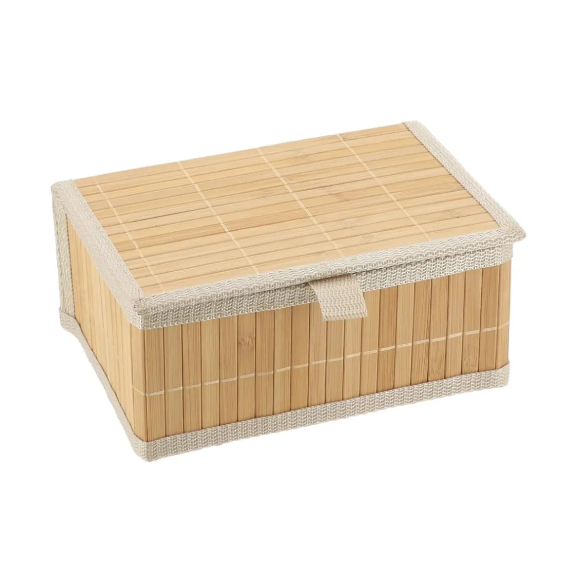 PANIERE BAMBOU AVEC COUVERCLE 22X16.5X10CM BAMBOU