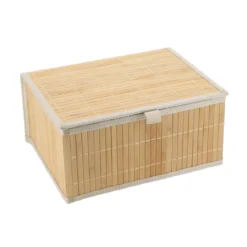 PANIERE BAMBOU AVEC COUVERCLE 30X24X15CM BAMBOU