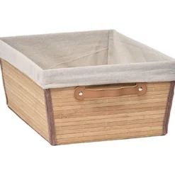 PANIERE DRESSING BAMBOU D.45X32.5X18CM BAMBOU TISSU LIN