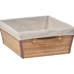 PANIERE DRESSING BAMBOU D.40X32.5X15CM BAMBOU TISSU LIN