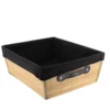 PANIERE DRESSING BAMBOU 32.5X40X15CM BAMBOU TISSU NOIR