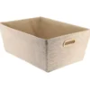 PANIERE DRESSING VELOURS COTELE 32.5X45X18CM TAUPE