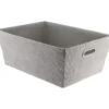 PANIERE DRESSING VELOURS COTELE 32.5X45X18CM GRIS