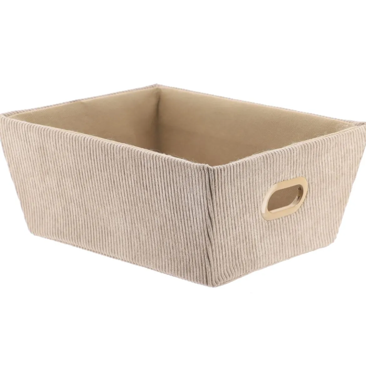 PANIERE DRESSING VELOURS COTELE 20.5X26X10.5CM TAUPE