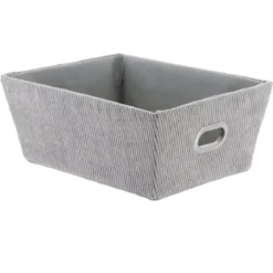 PANIERE DRESSING VELOURS COTELE 20.5X26X10.5CM GRIS