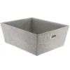 PANIERE DRESSING VELOURS COTELE 32.5X40X15CM GRIS