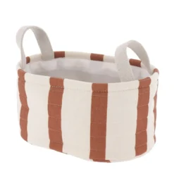 PANIERE EFFET RAYE IVOIRE MOCHA D.28X18X14CM