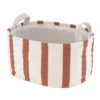 PANIERE EFFET RAYE IVOIRE MOCHA D.38X28X18CM