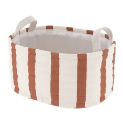 PANIERE EFFET RAYE IVOIRE MOCHA D.38X28X18CM