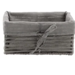PANIERE EN PAPIER 25X16.5X12CM GRIS TISSU GRIS
