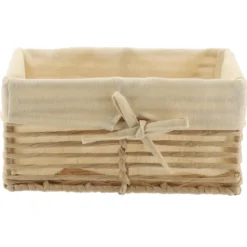 PANIERE EN PAPIER 25X16.5X12CM NATUREL TISSU NATUREL