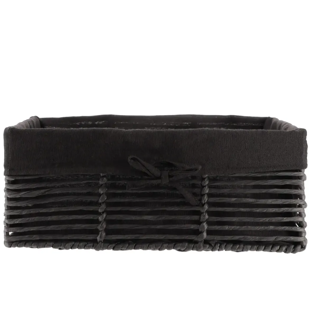 PANIERE EN PAPIER 39X26X15.5CM NOIR TISSU NOIR