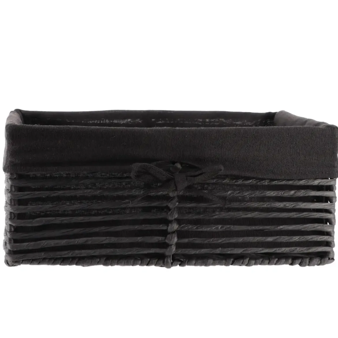 PANIERE EN PAPIER 34X23.5X14CM NOIR TISSU NOIR