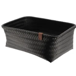 PANIERE EN 44X31X17CM ET LIEN FACON CUIR NOIR