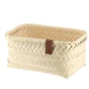 PANIERE EN 25X16.5X12CM ET LIEN FACON CUIR IVOIRE