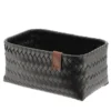 PANIERE EN 25X16.5X12CM ET LIEN FACON CUIR NOIR