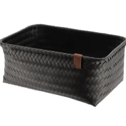 PANIERE EN 39X27X15.5CM ET LIEN FACON CUIR NOIR