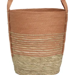 PANIERE FIBRE VEGETALE PAPIER D.40X42CM NATUREL CORAIL