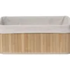 PANIERE GRAND MODELE 40X28CM BAMBOU NATUREL TISSU LIN