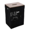 PANIERE L RECT COUV MDF EFFET BOIS 40X30X55CM NOIR