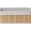 PANIERE MOYEN MODELE 37X25CM BAMBOU NATUREL TISSU LIN