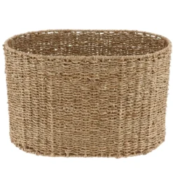 PANIERE OVALE MATIERE VEGETALE 47X30X29CM NATUREL