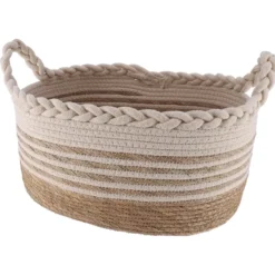 PANIERE OVALE NATURELLE 38X28X18CM BEIGE