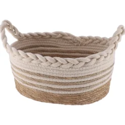 PANIERE OVALE NATURELLE 28X18X14CM BEIGE