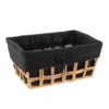 PANIERE PAPIER AJOURE 28X20X13CM NATUREL TISSU NOIR