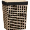 PANIERE PAPIER AJOURE 44X30.5X56CM NAT TISSU NOIR