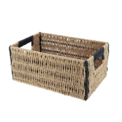 PANIERE PAPIER BICOLORE 30X20.5X13.5CM NATUREL NOIR