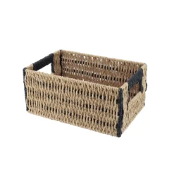 PANIERE PAPIER BICOLORE 26X17.5X12CM NATUREL NOIR
