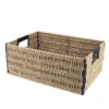 PANIERE PAPIER BICOLORE 39X27X15.5CM NATUREL NOIR