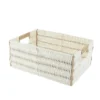 PANIERE PAPIER BICOLORE 34X23.5X14CM BLANC NATUREL