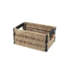 PANIERE PAPIER BICOLORE 22X14X10.5CM NATUREL NOIR